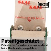 Premium Handabroller für Klebebänder bis 50 mm Bandbreite | Sicherheitsmesser
