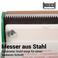 Professional hand dispenser for adhesive tapes up to 75 mm wide