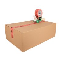 Papier-Klebebänder - starke Klebkraft | 50 mmx50 lfm | Vorsicht Glas | rot