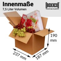 BOXXcool Faltkartons mit Wabeninlay | 237x187x190 mm | 7,5 Liter I DKN
