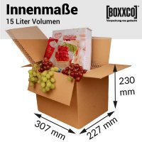 BOXXcool Faltkartons mit Wabeninlay | 307x227x230 mm | 15...