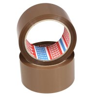 Tesa PP adhesive tapes 64014 - strong adhesive strength | 50 mm x 66 m | brown