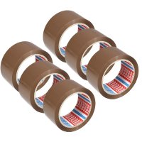 Tesa PP adhesive tapes 64014 - strong adhesive strength | 50 mm x 66 m | brown