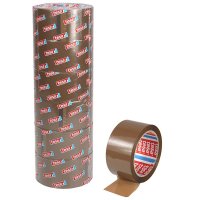 Tesa PP adhesive tapes 64014 - strong adhesive strength | 50 mm x 66 m | brown