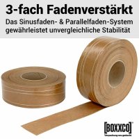 Wet tape - thread reinforced | 60 mm x 200 lfm | brown