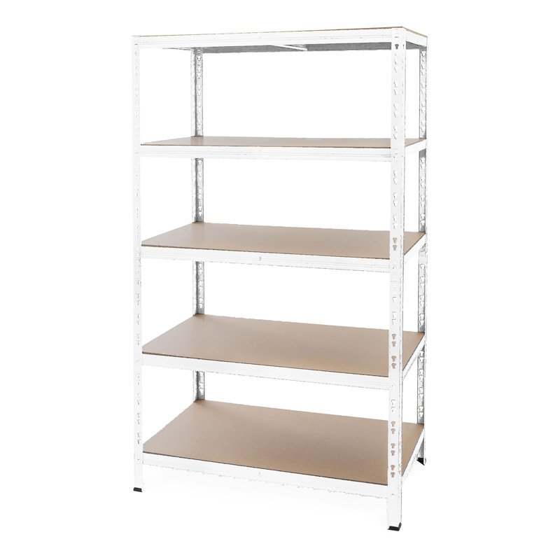 Metall-Schwerlastregal weiß 1800x900x450 mm - 5 Böden
