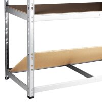 Metall-Schwerlastregal weiß 1800x900x450 mm - 5 Böden