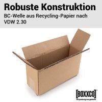 Double-walled folding boxes 285x95x140 mm