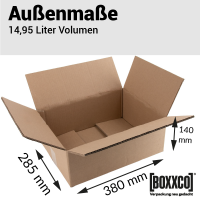 Double-walled folding boxes 380x285x147 mm