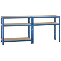 Metall-Schwerlastregal Blau 1800x1200x300 mm - 5 Böden