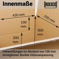 Single wall boxes 450x350x200-300 mm