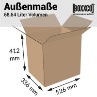 1-wellige Faltkartons 520x330x200-400 mm