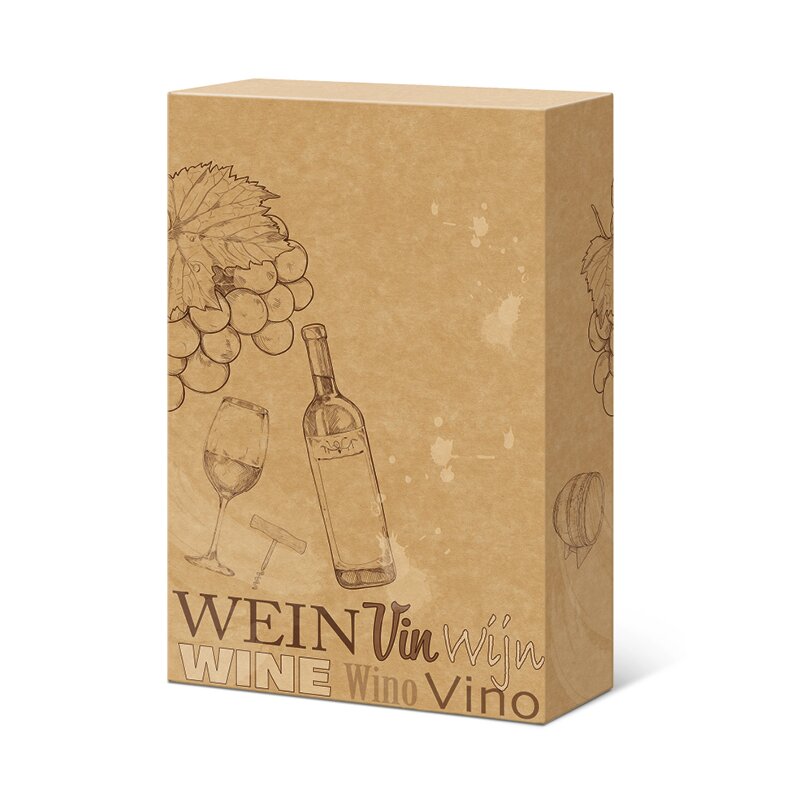 Bottle folding boxes Pure Line naturell | 3 wine/champagne bottle | 235x78x360 mm