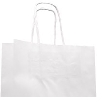 Papiertragetaschen 220x100x280 mm|gerippt|weiß