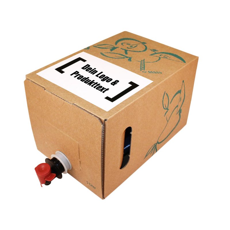 Labels for Bag-in-Box individually printed 74 52 mm (DIN A8) white film