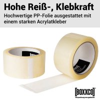 BOXXtape PREMIUM PP adhesive tapes - strong adhesive strength I 50mm x 66 m I transparent