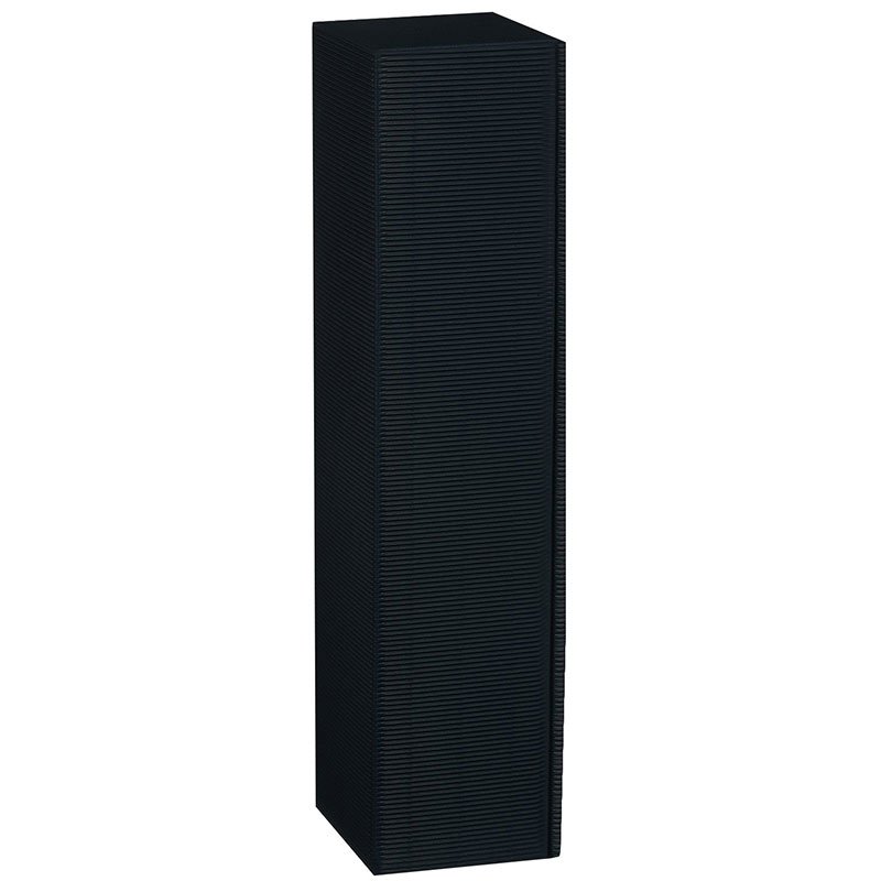 Presentation boxes wave structure black | 1 wine/champagne bottle| 95x95x380 mm
