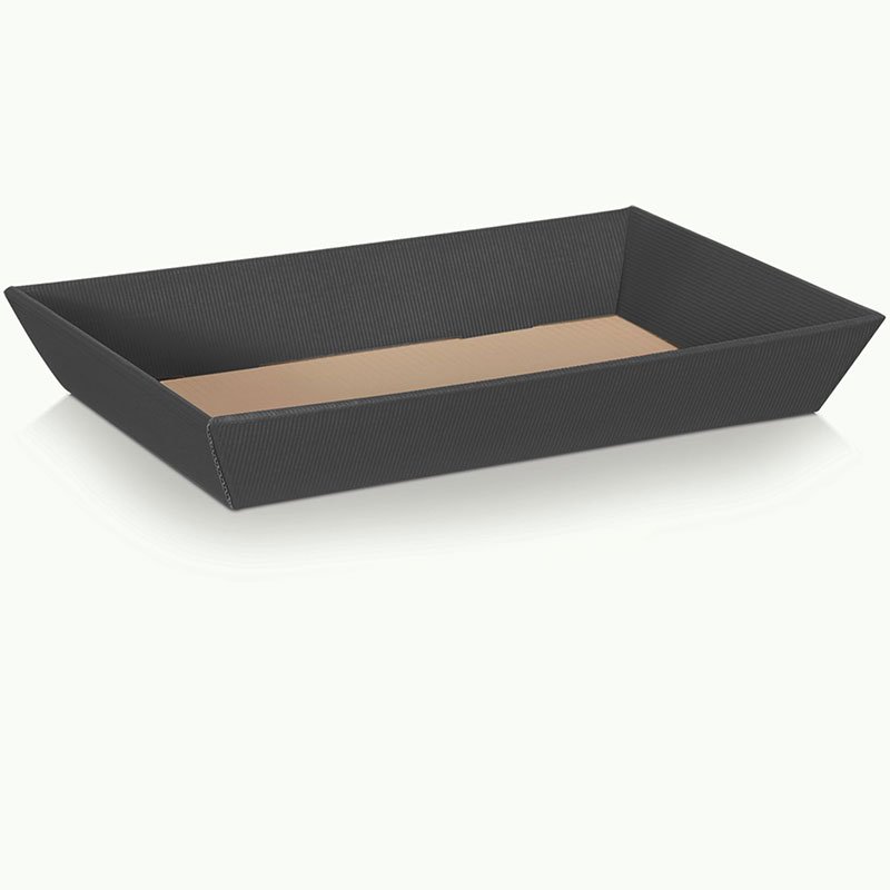 Präsentkörbe Wellenstruktur flach | Anthrazit | 330x190x60 mm