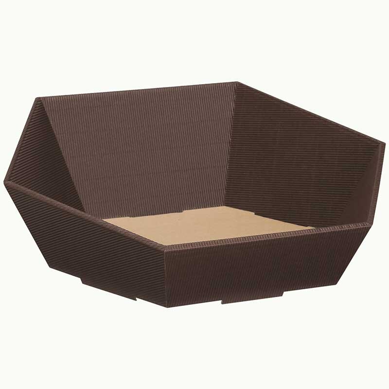 Press baskets wave structure hexagon | brown | 340x380x130 mm
