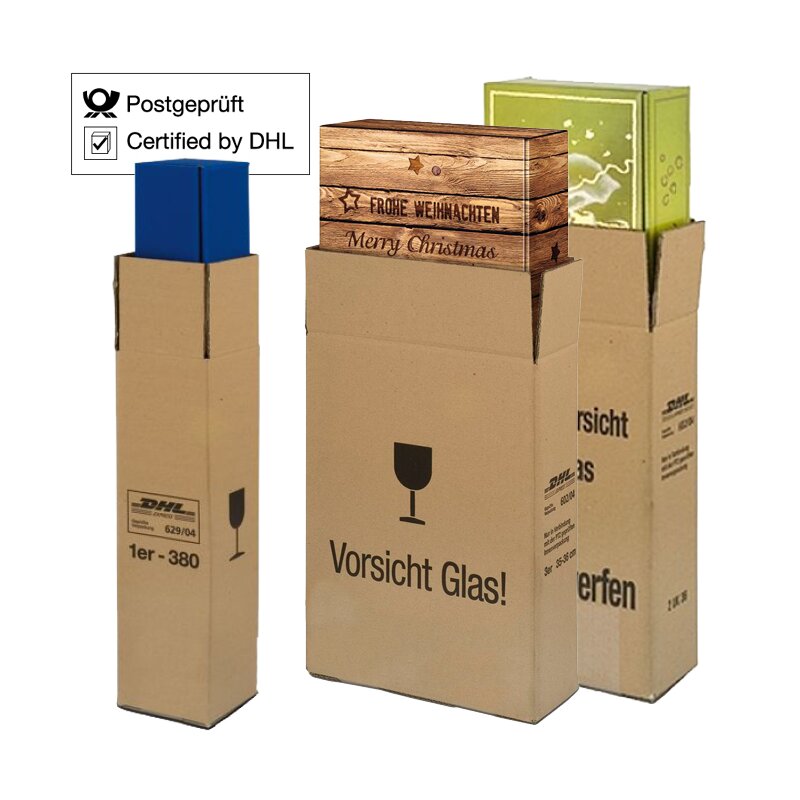 Versandverpackungen für 6er Präsentkartons & Holzkisten 390x265x200 mm