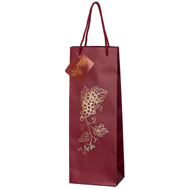 Carrier bags Noble Grape bordeaux | 1 wine/champagne bottle| 125x90x365 mm