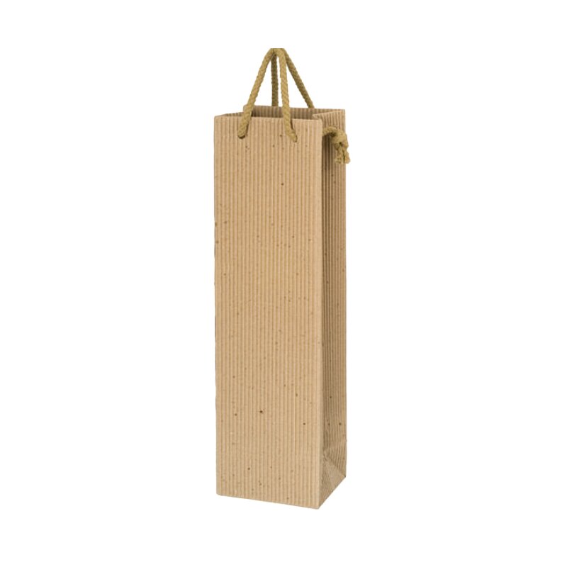 Carrier bags wave structure nature | 1 wine champagne bottle| 100x85x360 mm