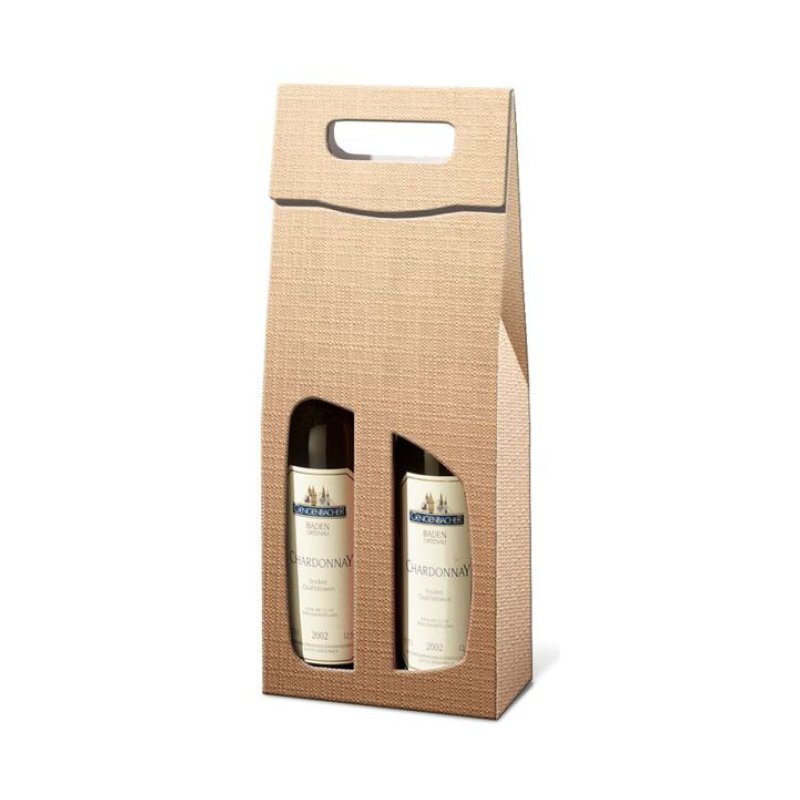 Tragekartons Struktura VITA Royal Metallic | 2 Wein-/Sektflaschen | 180x90x365 mm