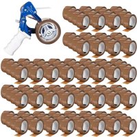 BOXXtape Premium braun 132 Rollen + gratis Handabroller für Klebebänder bis 50 mm Bandbreite | Sicherheitsmesser