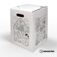 Hockolino | DIY Coloring Cardboard Stool | Farm | 300x300x420 mm