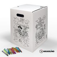 Hockolino | DIY Coloring Cardboard Stool | Pirates | 300x300x420 mm