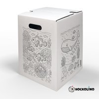 Hockolino | DIY Coloring Cardboard Stool | Underwater World | 300x300x420 mm