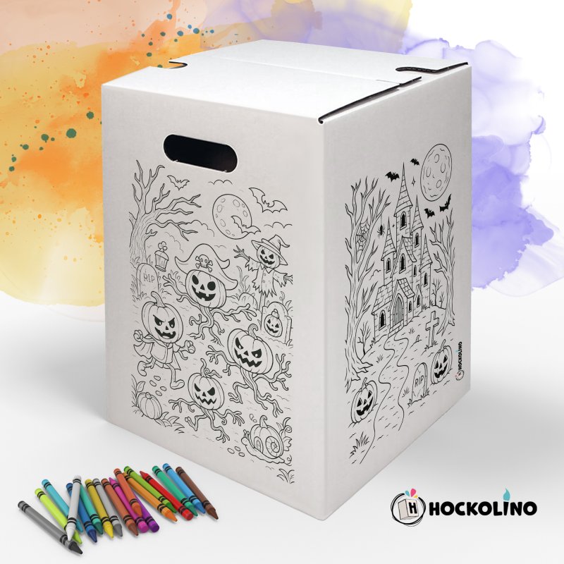 Hockolino | DIY Coloring Cardboard Stool | Halloween | 300x300x420 mm
