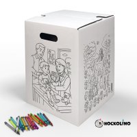 Hockolino | DIY-Ausmal-Papphocker | Kinderklinik | 300x300x420 mm