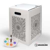 Hockolino | DIY-Ausmal-Papphocker | Mandala 4 Jahreszeiten | 300x300x420 mm