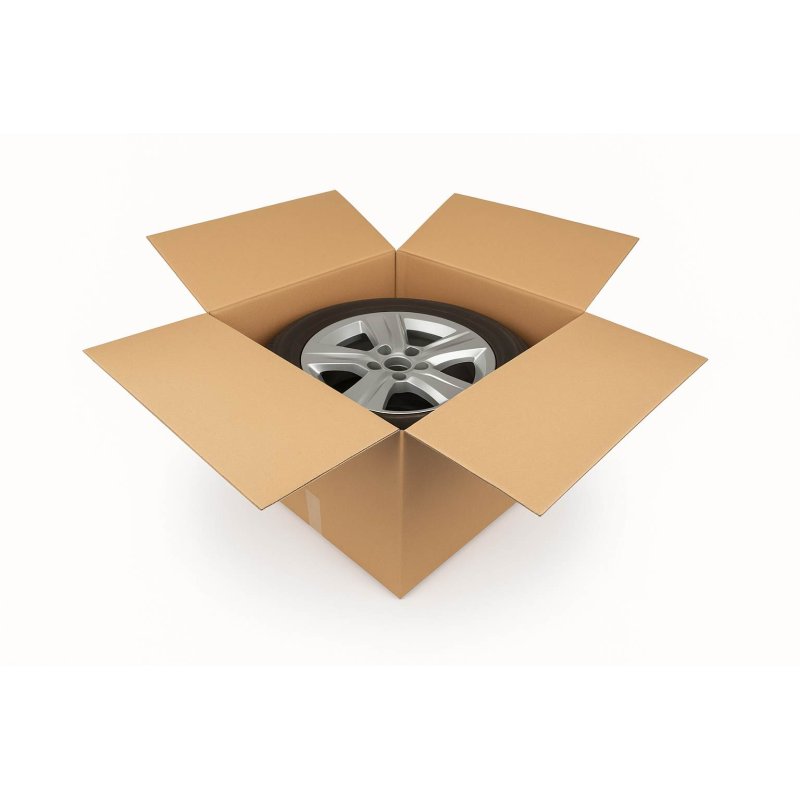 Double-walled folding boxes 630x620x250-480 mm tire box / rim box 15-19 inches