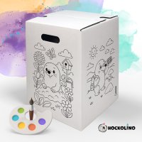 Hockolino | DIY-Ausmal-Papphocker | Maulwurf| 300x300x420 mm