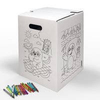 Hockolino | DIY-Ausmal-Papphocker | Maulwurf| 300x300x420 mm