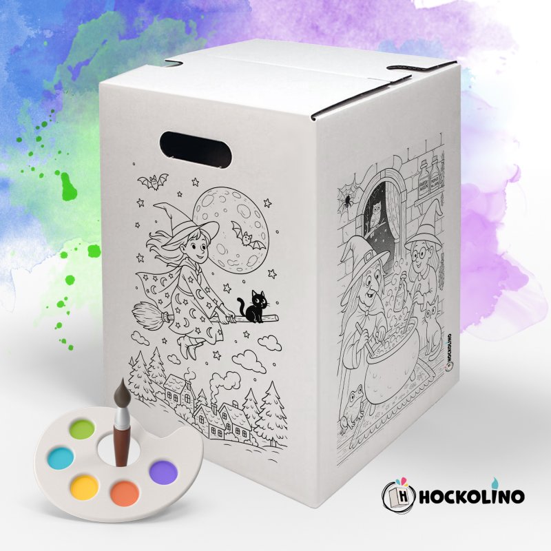 Hockolino | DIY Coloring Cardboard Stool | Witches 300x300x420 mm