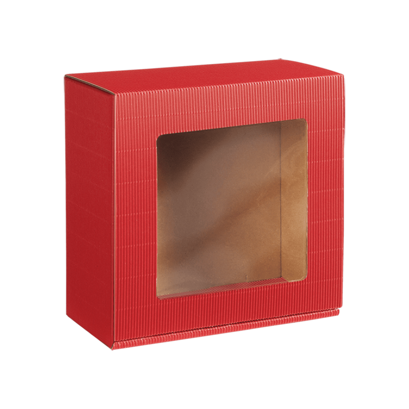 Geschenkboxen Rot I Sichtfenster I mittel I 198x190x99 mm I DKN