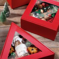 Geschenkboxen Rot I Sichtfenster I mittel I 198x190x99 mm I DKN