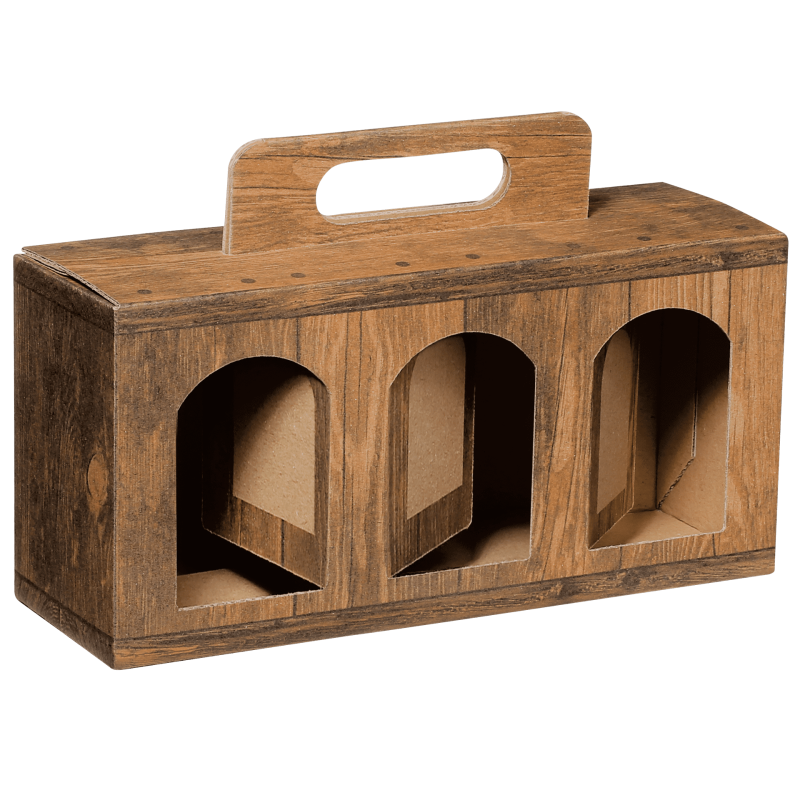 3er Trageboxen Gourmet-Gläser Vintage I Gläser I groß I 246x78x116 mm I DKN