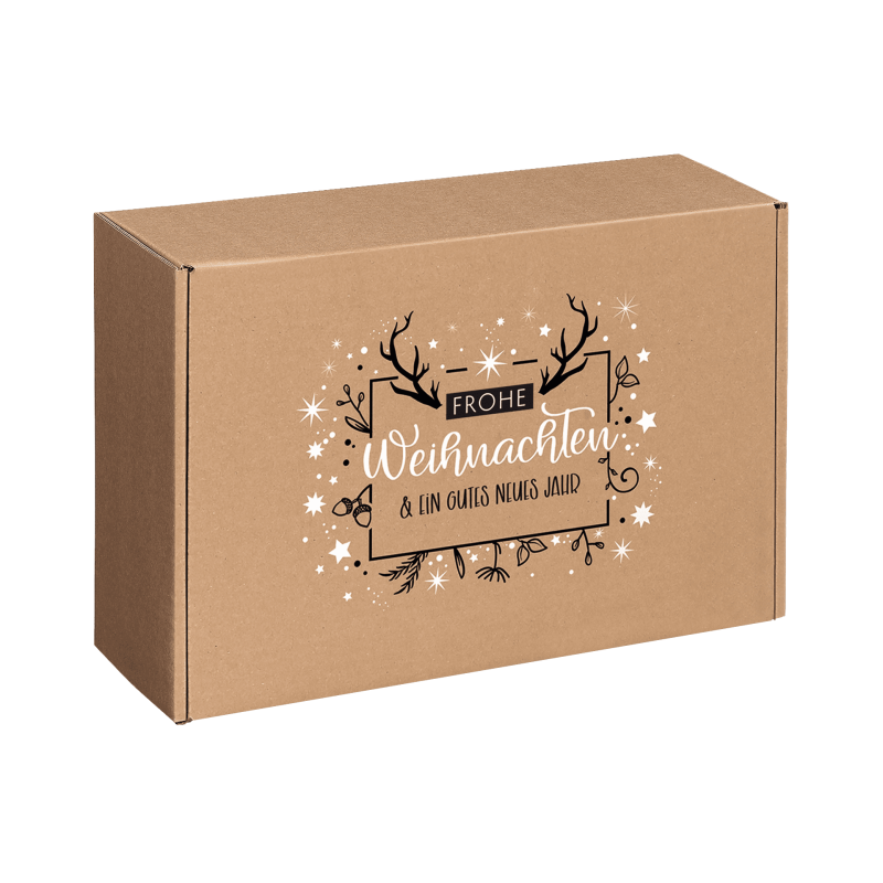 Delikatessenkartons Frohe Weihanchten I klein I 343x231x120 mm I DKN