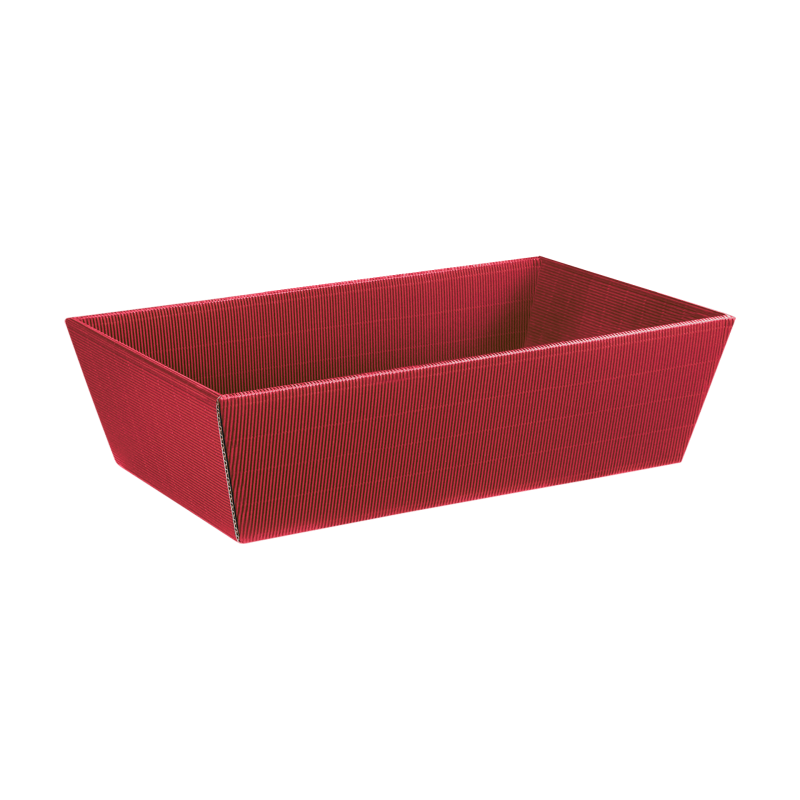 Präsentkörbe viereckig Wellenstruktur Bordeaux I mittel I 336x196x110 mm I DKN