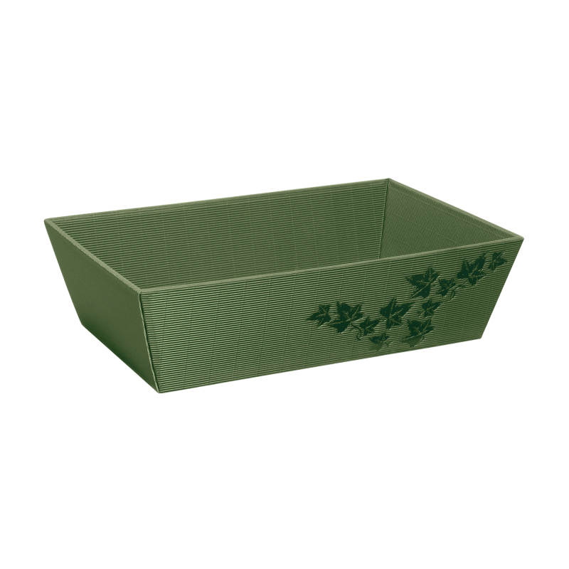Präsentkörbe viereckig Wellenstruktur Efeu I mittel I 336x196x110 mm I DKN