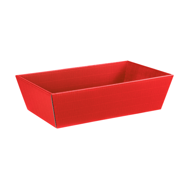 Präsentkörbe viereckig Wellenstruktur Rot I mittel | 336x196x110 mm I DKN