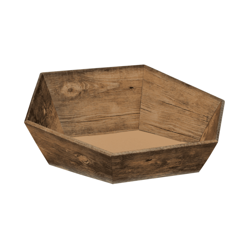 Präsentkörbe sechseckig Vintage I mittel I Ø 340 mm I 257x247x67-120 mm I DKN