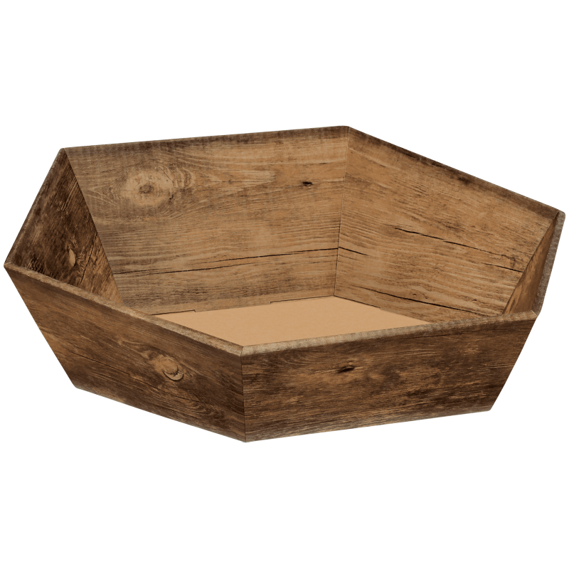 Präsentkörbe sechseckig Vintage I groß I Ø 415 mm I 313x301x84-139 mm I DKN