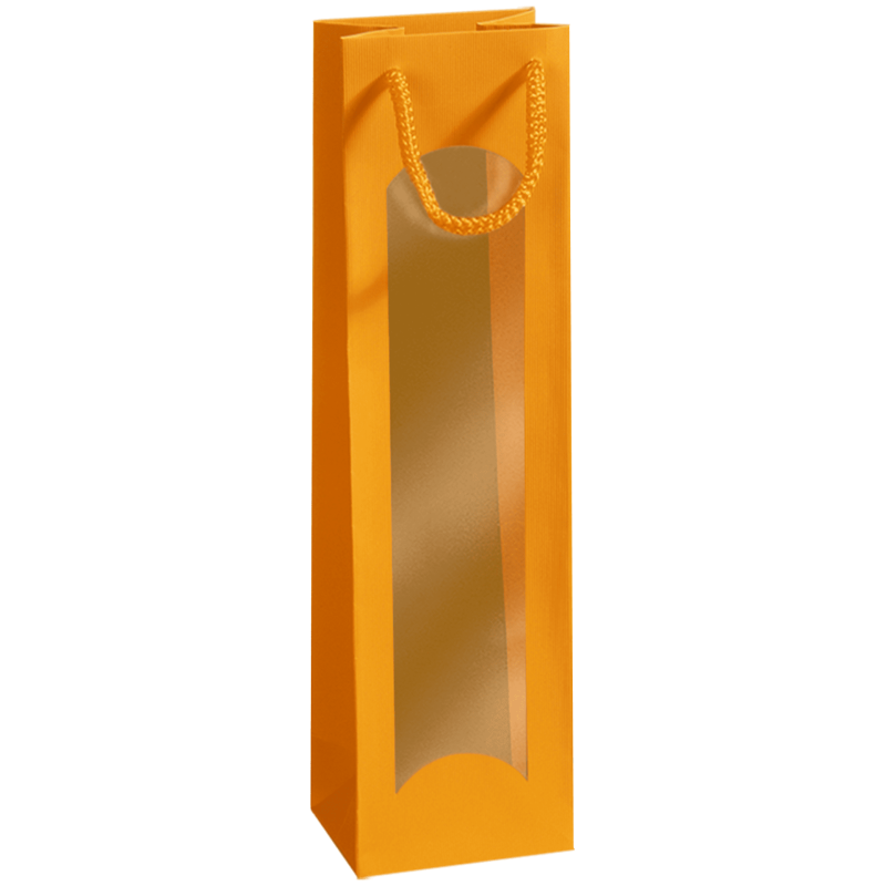 1er Papiertüten Orange I Sichtfenster I 0,75-1l I 100x80x360 mm I DKN