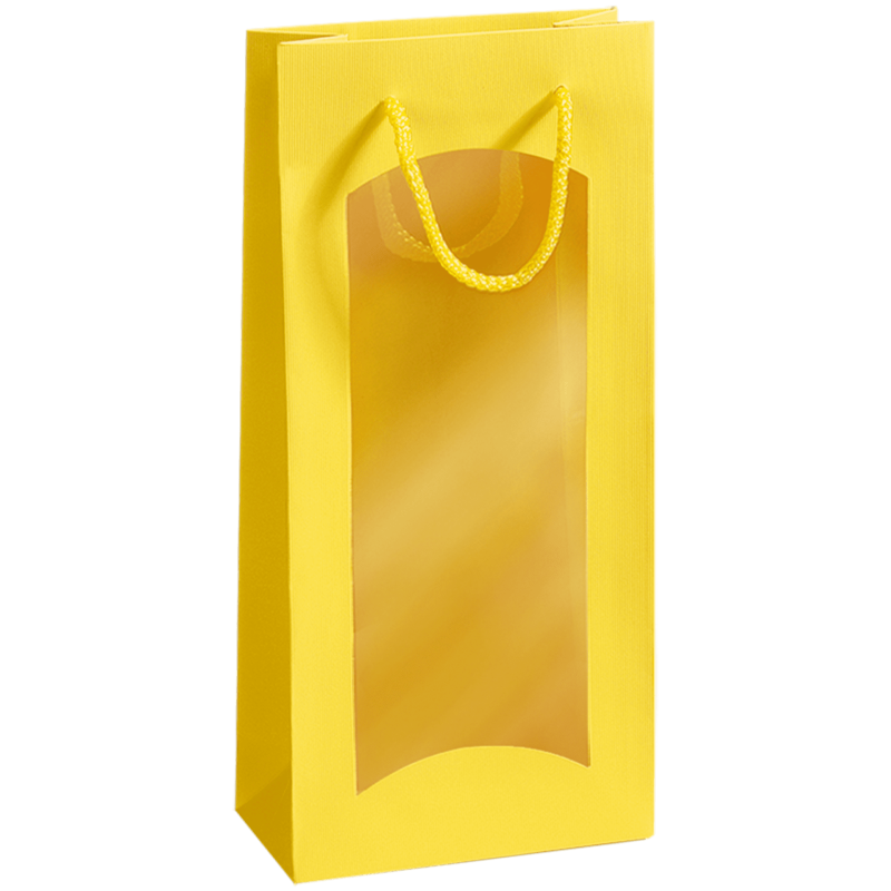 2er Papiertüten Gelb I Sichtfenster I 0,75-1l I 170x85x360 mm I DKN