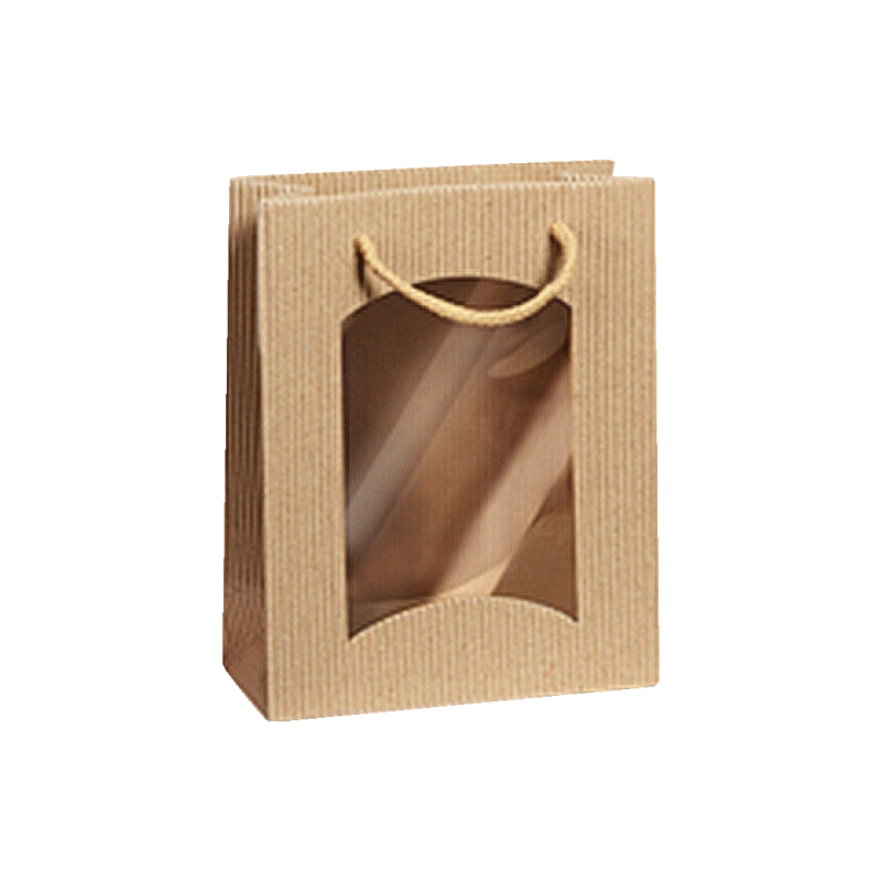 1er Geschenktüten Natura I Sichtfenster I mini I 0,75l I 170x85x220 mm I DKN